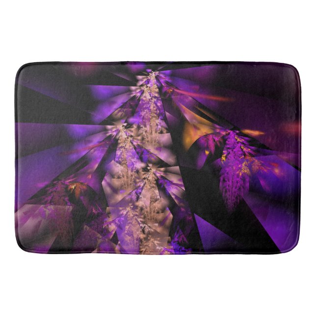 Purple fantasy - modern fractal  bath mat (Front)