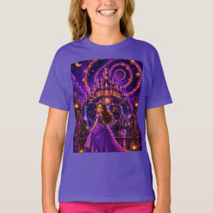 Purple Fantasy Princess Castle Art Magical Cosmi T-Shirt