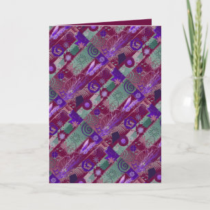 Purple fashion art Bandanna customisable greeting Card