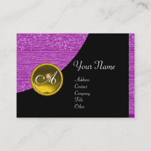 PURPLE FASHION BEADS MONOGRAM ,yellow topaz Business Card