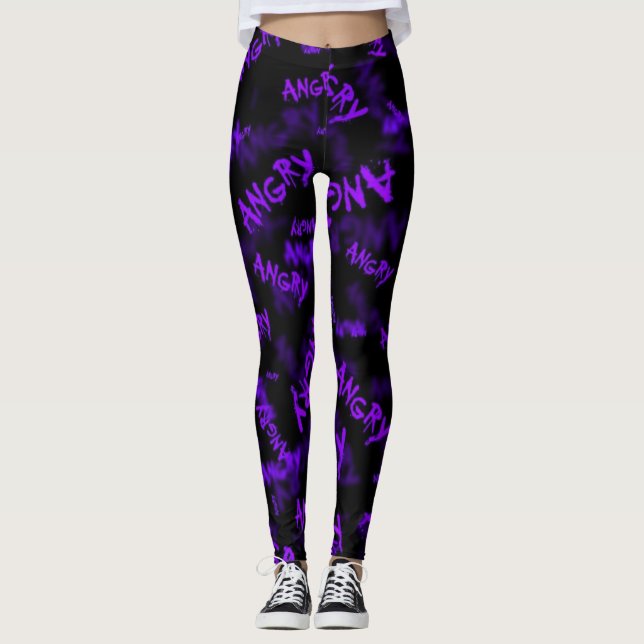 Purple Fashion Girl Sport Leggings (Front)