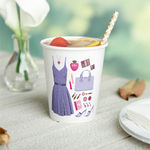 Purple Fashion Set Paper Cups