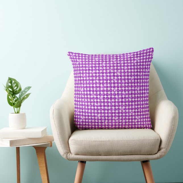 Purple Faux Bling Throw Pillow (Chair)