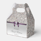 Purple Faux Bow Silver Sequins Sweet 16