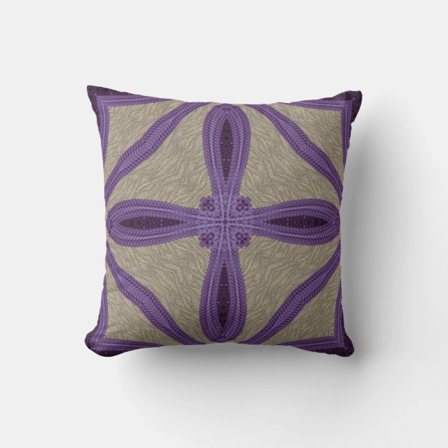 Purple Faux Embroidery Cushion (Front)