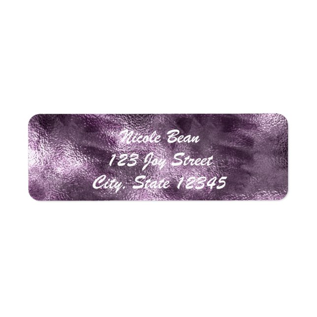 Purple Faux Foil Glamour Chic Invitation (Front)