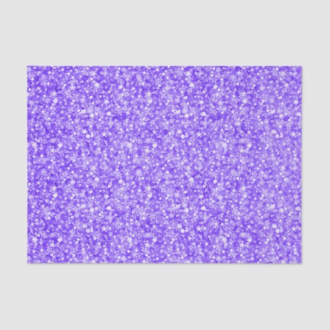 Purple Faux Glitter And Sparkles Tissue Paper (Front)