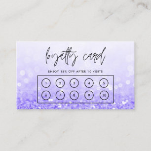 Purple Faux Glitter Custom Loyalty Card