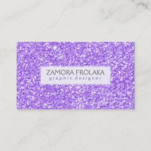 Purple Faux Glitter Modern Design Business Card