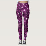 Purple Faux Glitter Sparkles Leggings<br><div class="desc">Glamourous large purple faux glitter.
PLEASE NOTE:  These are flat printed graphics - no raised parts.</div>