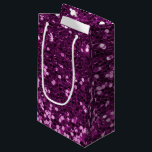 Purple Faux Glitter Sparkles Small Gift Bag<br><div class="desc">Glamourous large purple faux glitter.
PLEASE NOTE:  These are flat printed graphics - no raised parts.</div>