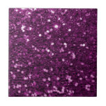 Purple Faux Glitter Sparkles Tile<br><div class="desc">Glamourous large purple faux glitter.
PLEASE NOTE:  These are flat printed graphics - no raised parts.</div>