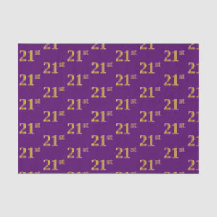 Purple, Faux Gold 21st (Twenty-First) Event Tissue Paper