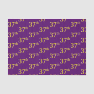 Purple, Faux Gold 37th (Thirty-Seventh) Event Tissue Paper