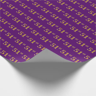 Purple, Faux Gold 51st (Fifty-First) Event Wrapping Paper