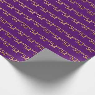 Purple, Faux Gold 52nd (Fifty-Second) Event Wrapping Paper
