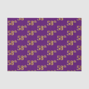 Purple, Faux Gold 58th (Fifty-Eighth) Event Tissue Paper