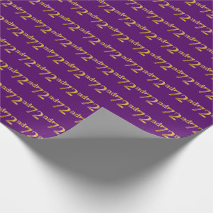 Purple, Faux Gold 72nd (Seventy-Second) Event Wrapping Paper