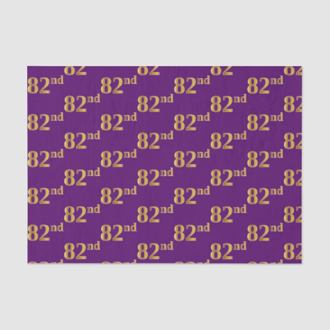 Purple, Faux Gold 82nd (Eighty-Second) Event Tissue Paper (Front)