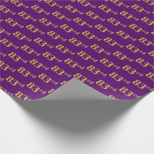 Purple, Faux Gold 83rd (Eighty-Third) Event Wrapping Paper