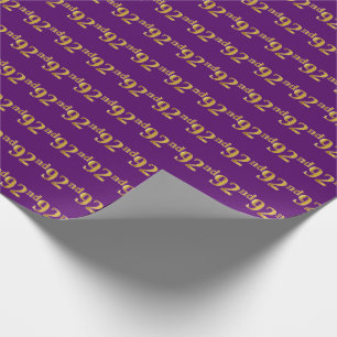 Purple, Faux Gold 92nd (Ninety-Second) Event Wrapping Paper
