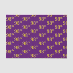 Purple, Faux Gold 98th (Ninety-Eighth) Event Tissue Paper