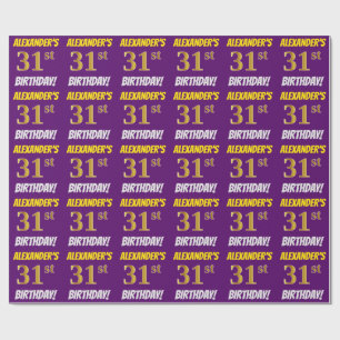 Purple, Faux/Imitation Gold, "31st BIRTHDAY" Wrapping Paper