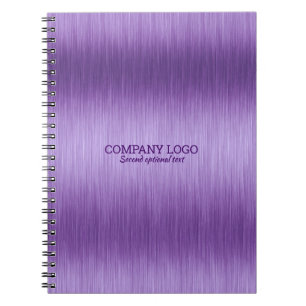 Purple faux metallic brushed aluminium texture notebook