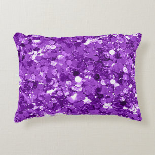 Purple Faux Sequin Glitter Pop Of Luxury Decorative Cushion