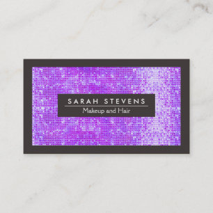 Purple  FAUX Sequins Fashion and Beauty Business Card