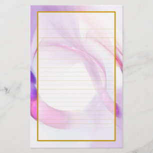 Purple Feather Rings Fine Lined Stationery