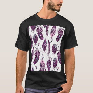 Purple Feathers: Vintage Ornamental Seamless. T-Shirt