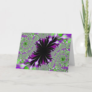 Purple Features Fractal Greeting Card