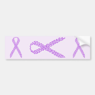 Purple Feet Awareness Ribbon Bumper Sticker