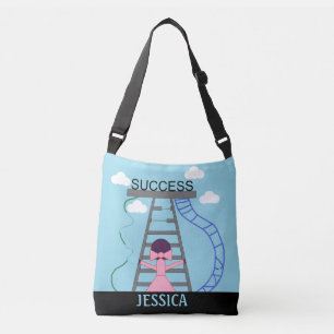 Purple Female Stick Figure Seeks Success: Crossbody Bag
