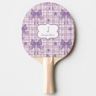 Purple Feminine Coquette Bows Ping Pong Paddle