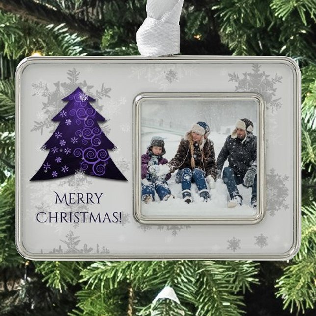 Purple Festive Christmas Tree Framed Ornament (Purple Festive Christmas Tree Framed Ornament)