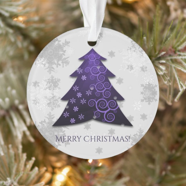 Purple Festive Christmas Tree Ornament (Tree)