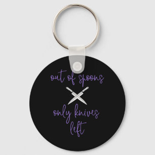 Purple Fibro Lupus Spoonie Awareness Out Of Spoons Key Ring