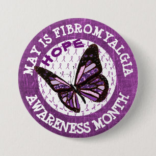Purple  Fibromyalgia Awareness Month Ribbon Button