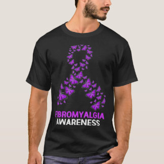 Purple Fibromyalgia Butterfly Fibro Awareness  T-Shirt