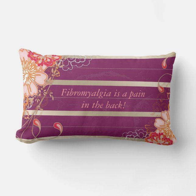 Purple Fibromyalgia Lumbar Throw Pillow (Front)