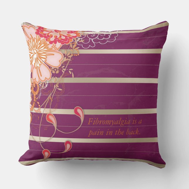 Purple Fibromyalgia Throw Pillow (Front)