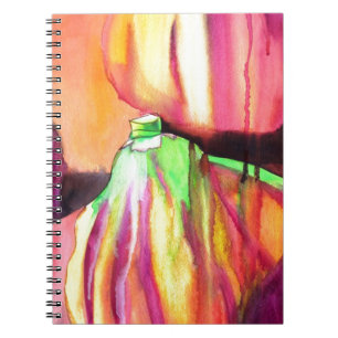 Purple Figs original watercolor art drip painting Spiral Notebook