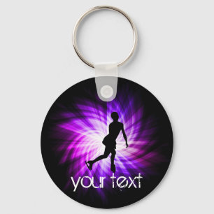 Purple Figure Skating Key Ring