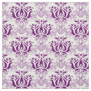 Purple filigree damask fabric