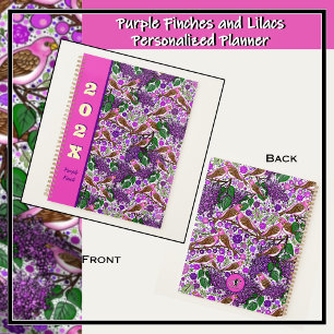 Purple Finches, Lilacs - NH State Bird and Flower Planner