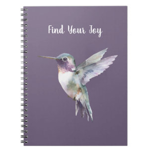 Purple Find Joy Hummingbird Notebook