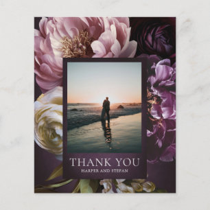 Purple Fine Art Floral Budget Wedding Thank You Flyer