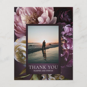 Purple Fine Art Floral Elegant Wedding Thank You Flyer